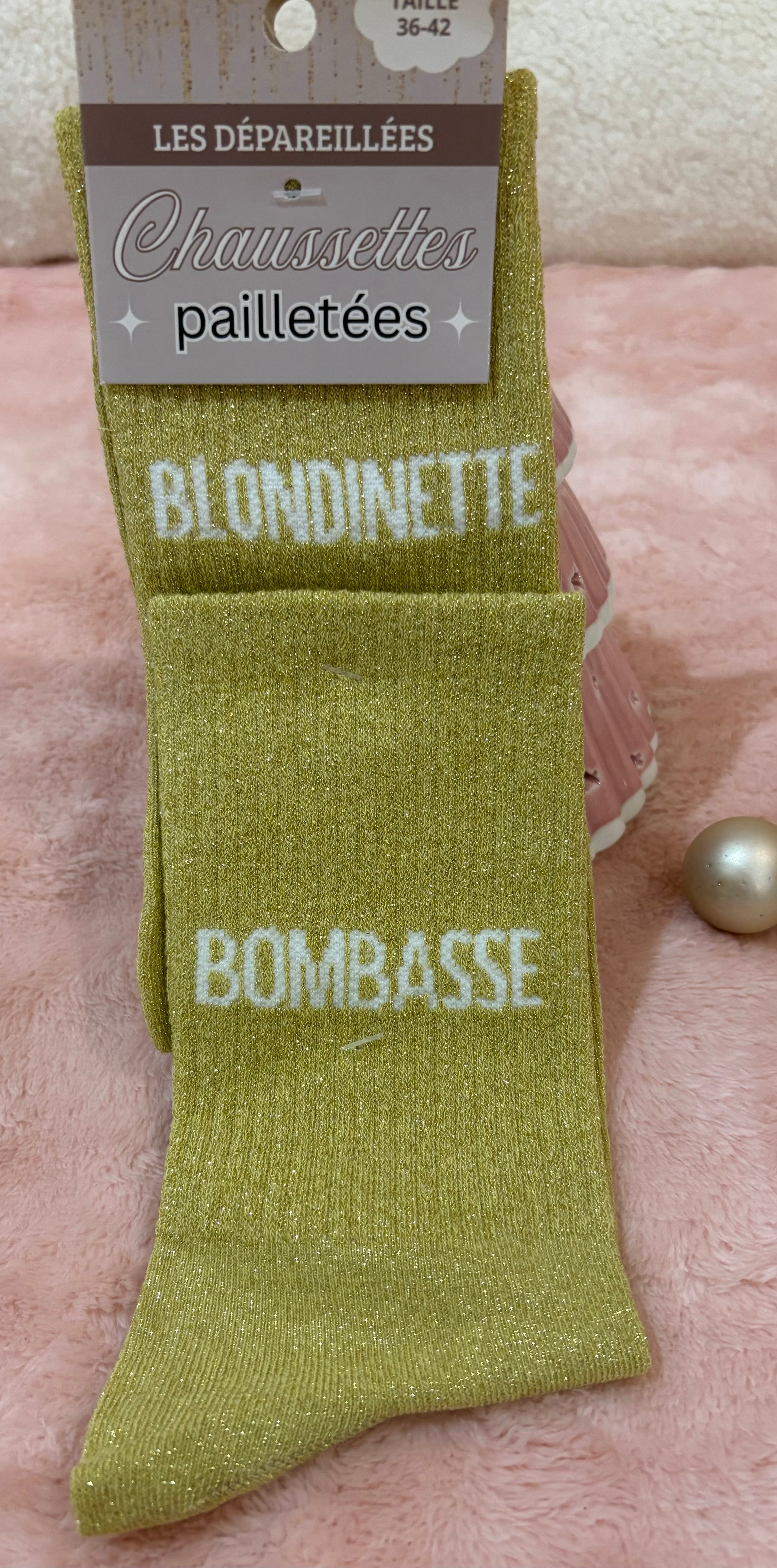 CHAUSSETTES A PAILLETTES "BLONDINETTE/BOMBASSE"