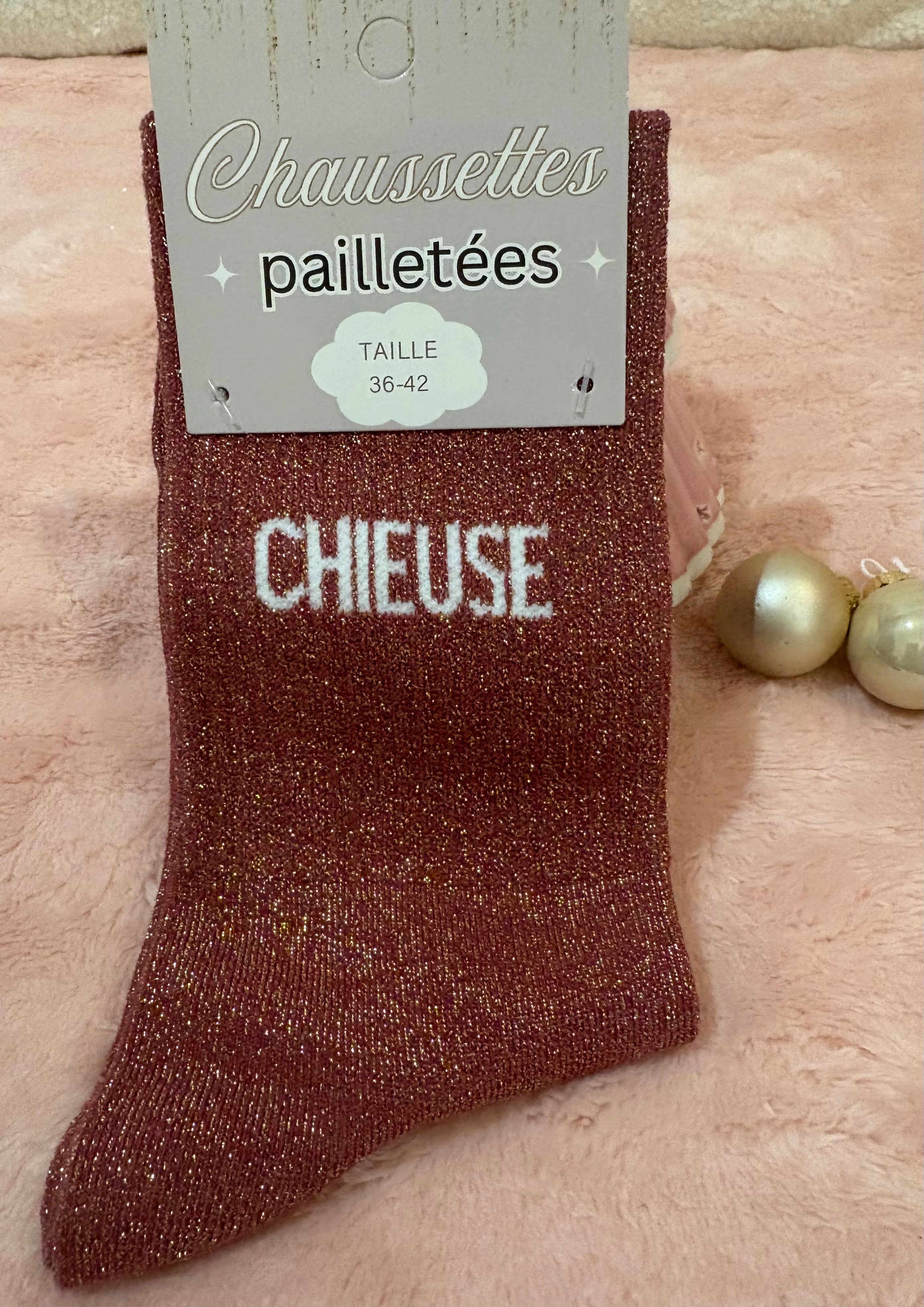 CHAUSSETTES A PAILLETTES "CHIEUSE"