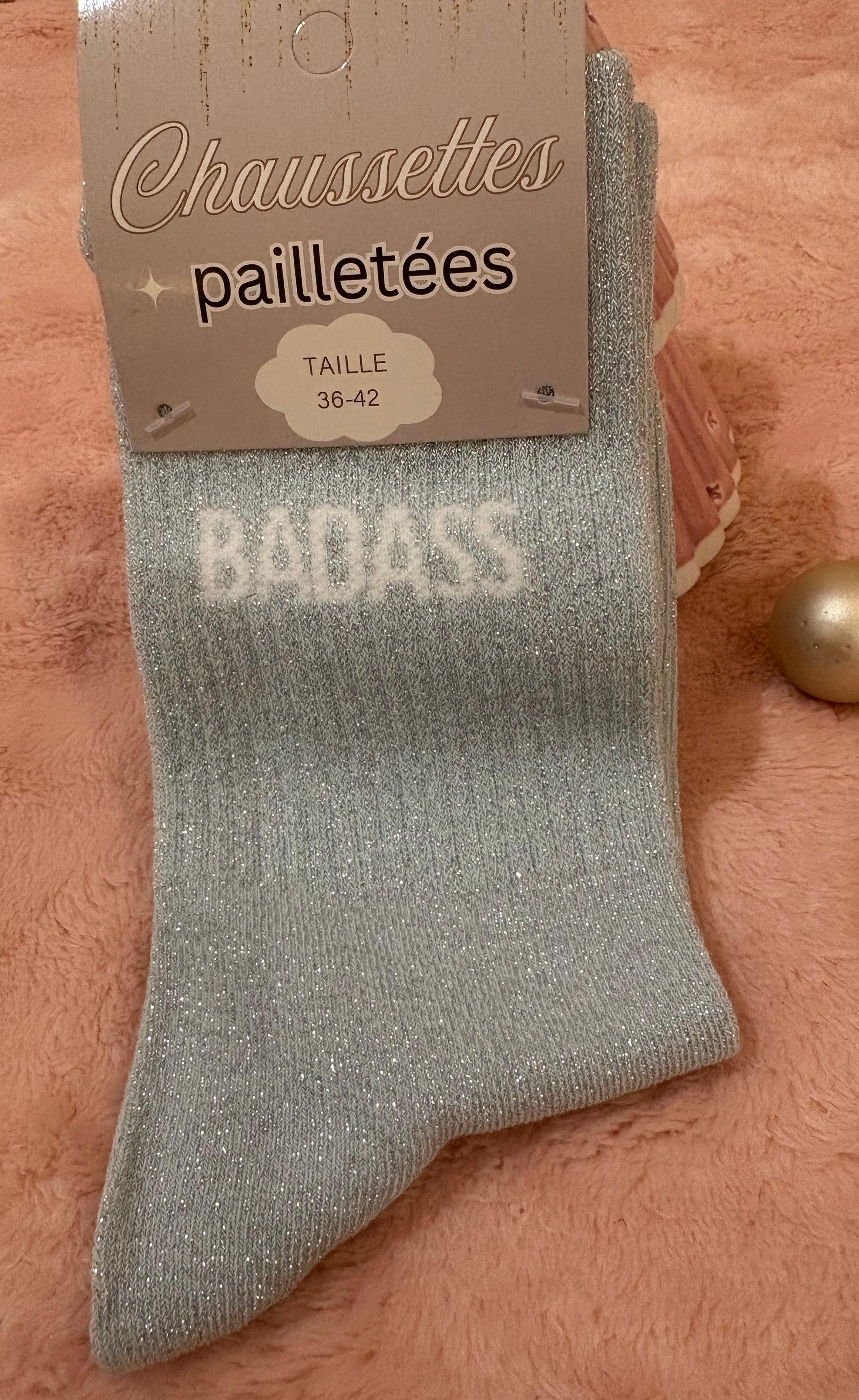 CHAUSSETTES A PAILLETTES "BADASS"