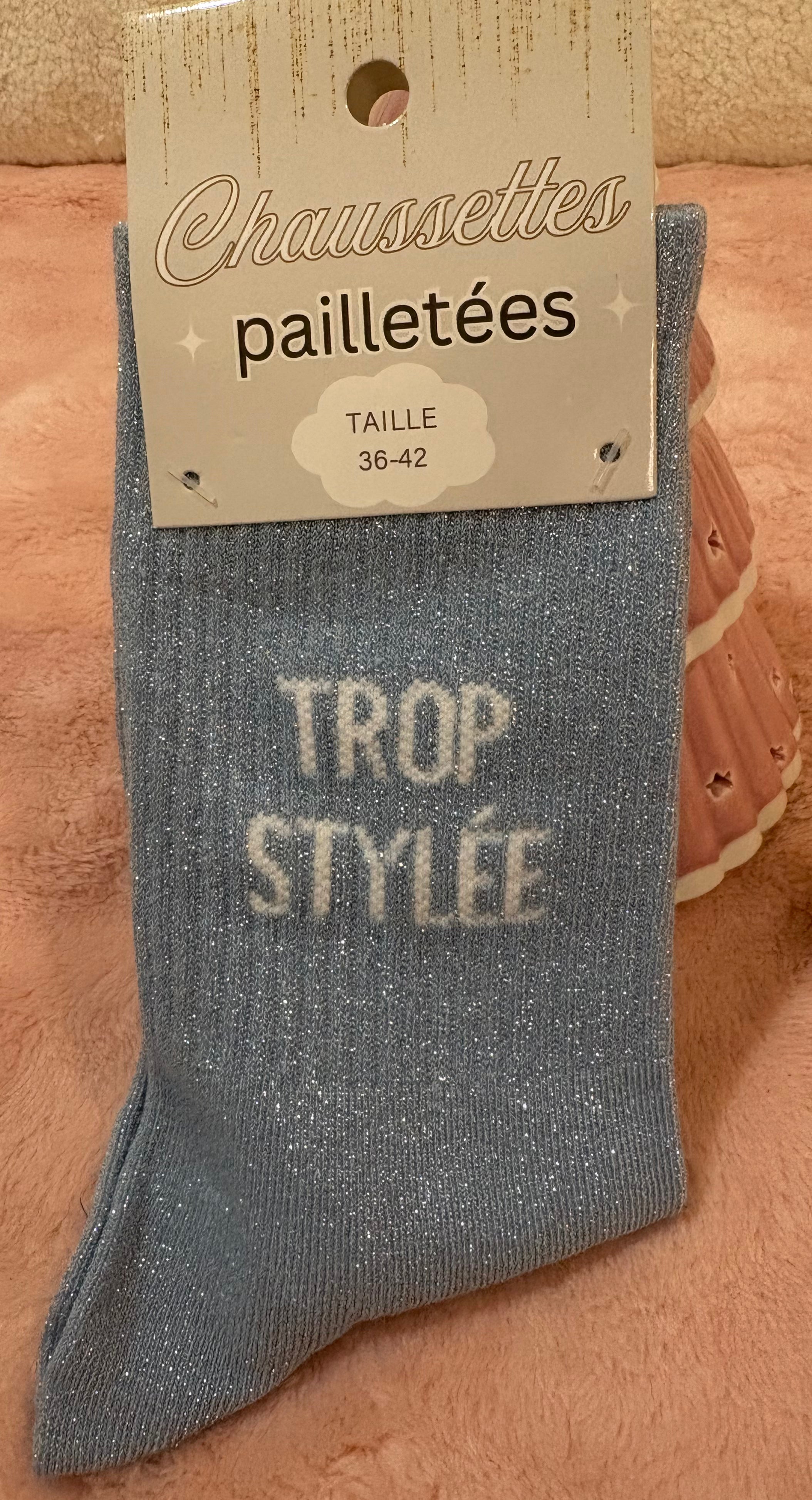 CHAUSSETTES A PAILLETTES" TROP STYLEE"