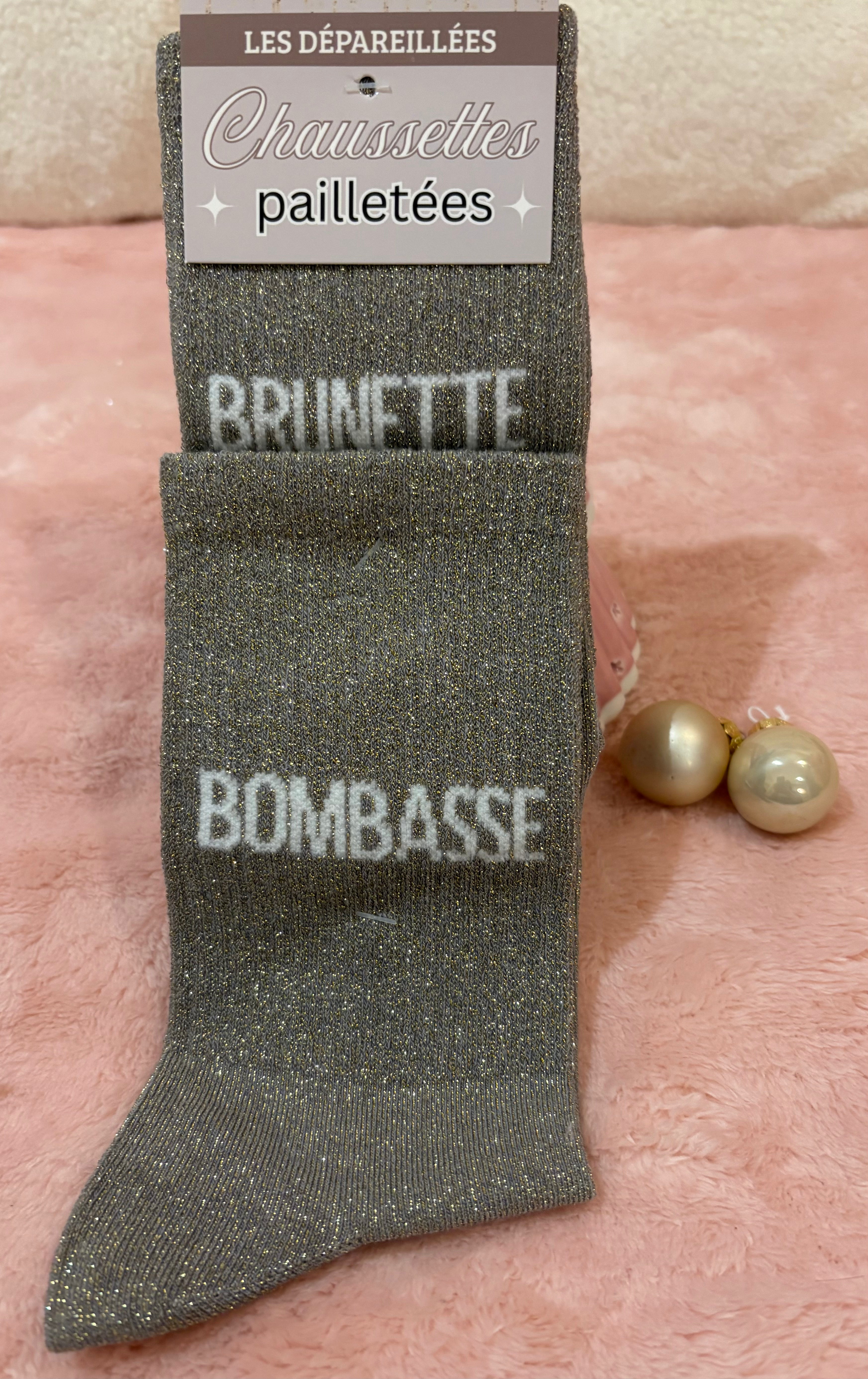 CHAUSSETTES A PAILLETTES "BRUNETTE/BOMBASSE"