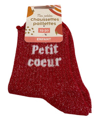 CHAUSSETTES A PAILLETTES POUR PETITE FILLE « PETIT CŒUR »