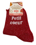 CHAUSSETTES A PAILLETTES POUR PETITE FILLE « PETIT CŒUR »