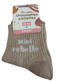 CHAUSSETTES A PAILLETTES POUR PETITE FILLE « MINI REBELLE »