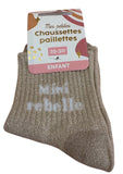 CHAUSSETTES A PAILLETTES POUR PETITE FILLE « MINI REBELLE »