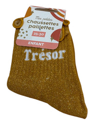 CHAUSSETTES A PAILLETTES POUR PETITE FILLE « TRÉSOR »